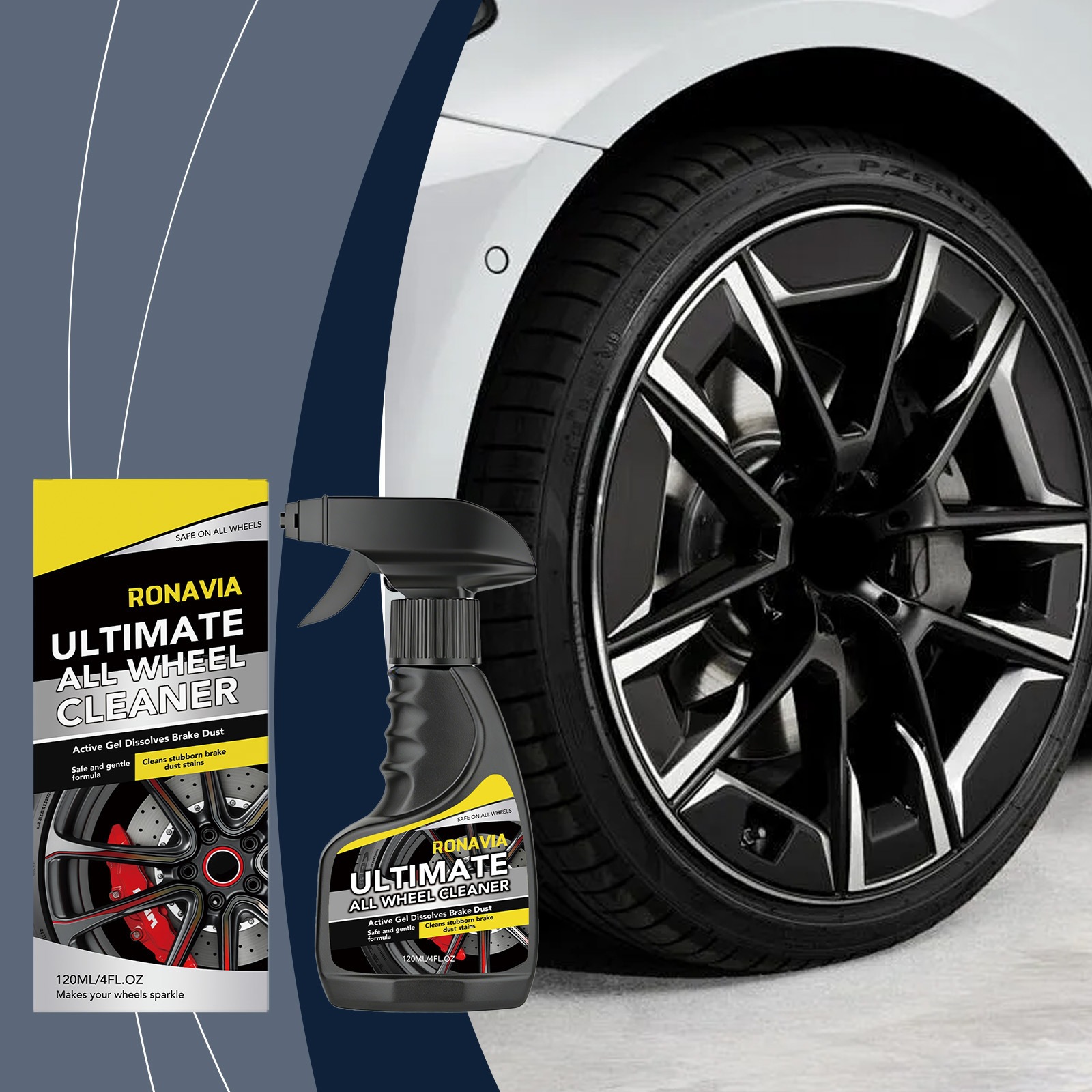Ronavia Tire Cleaner Is a Suitable Maintenance and Cleaning Agent for Daily Car Cleaning and Decontamination of Tire Surfaces
