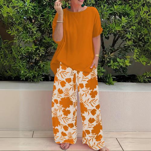 2025 Women's Summer Fashion Loose Print Pants Casual Set of Two