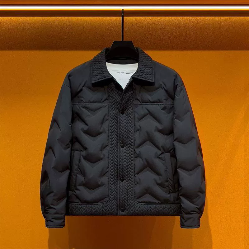 2024 новый ретро зимний ароматный хлопчатобумажный костюм модный мужской хлопчатобумажный воротник, чтобы согреться и утолщать свободную хлопчатобумажную куртку
