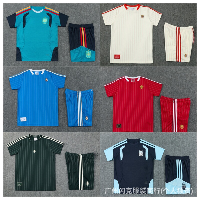 Factory Direct Sales of the 26-27 Season Team a Arsenal Man L Spain Argentina Liverpool O Short-Sleeved Football Set