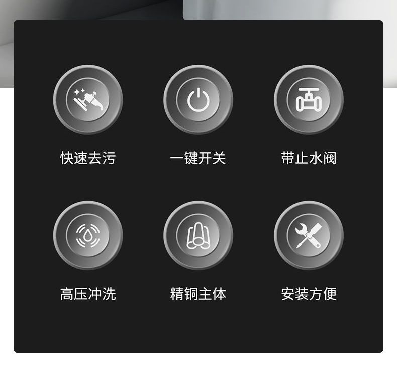Grey toilet cleaning, water spray faucet, three-way companion toilet, household one-in and two-out pressurized flushing device factory supply details Picture