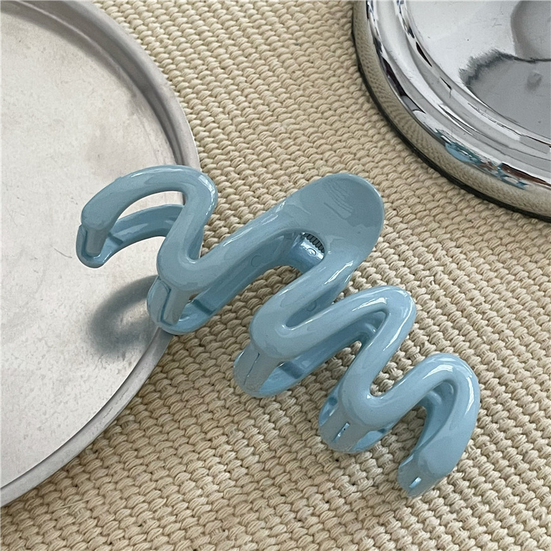 60g Weight Hair Claws Hair Accessories Type 1 Piece Quantity Holiday, Daily Occasion Plastic Material Waves, Lines Pattern Women's Gender Sweet, Korean Style Style Women's Sweet Korean Style Waves Lines Plastic Hair Claws 7