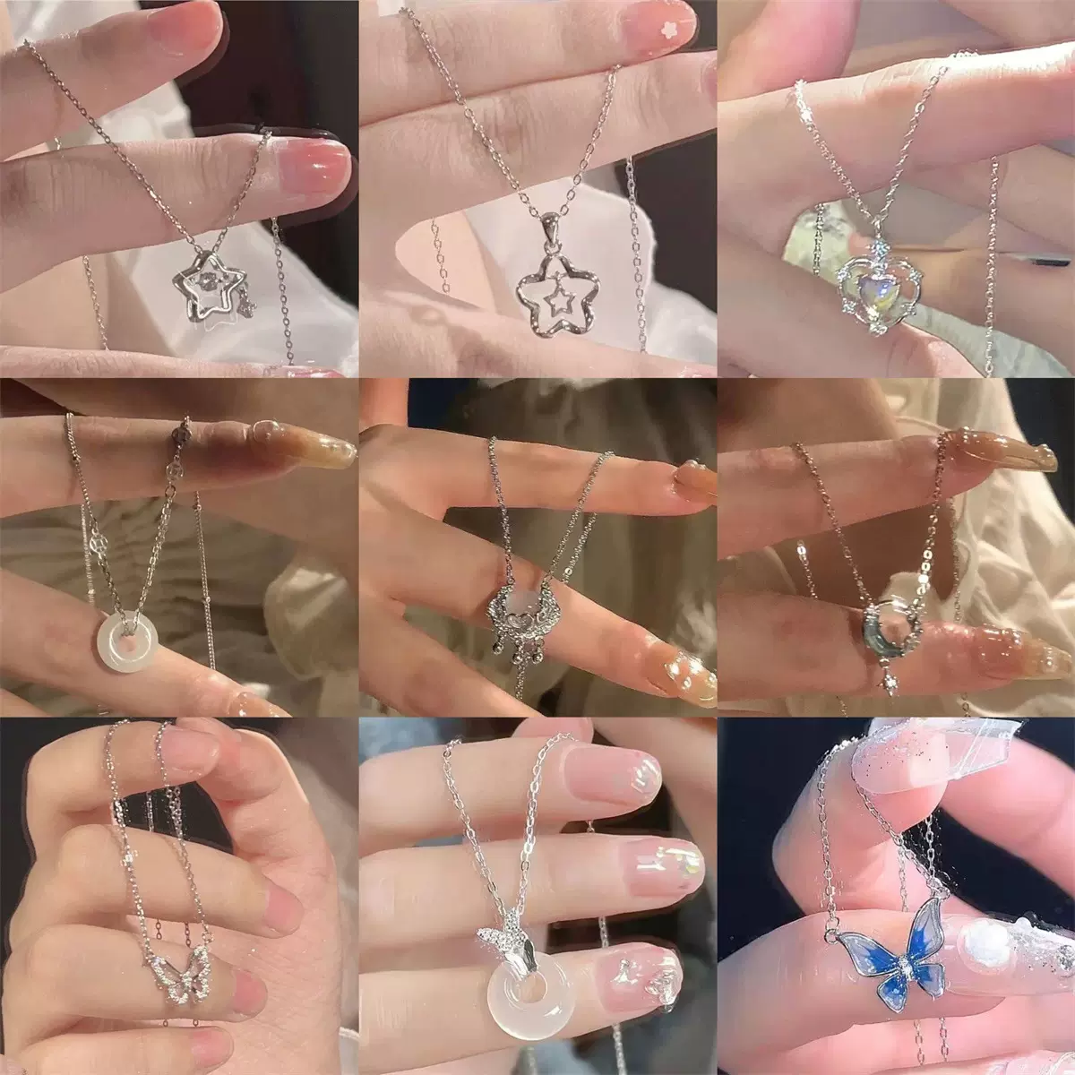 新中式平安扣项链女ins潮高级设计感蝴蝶锁骨链百搭颈链工厂直销
