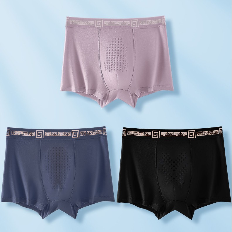 Silk massager, men's antibacterial underwear, trousers, plus size