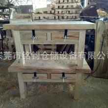 模具工作台重型钳工桌实木工作台原木工具桌钳工台虎钳操作台桌