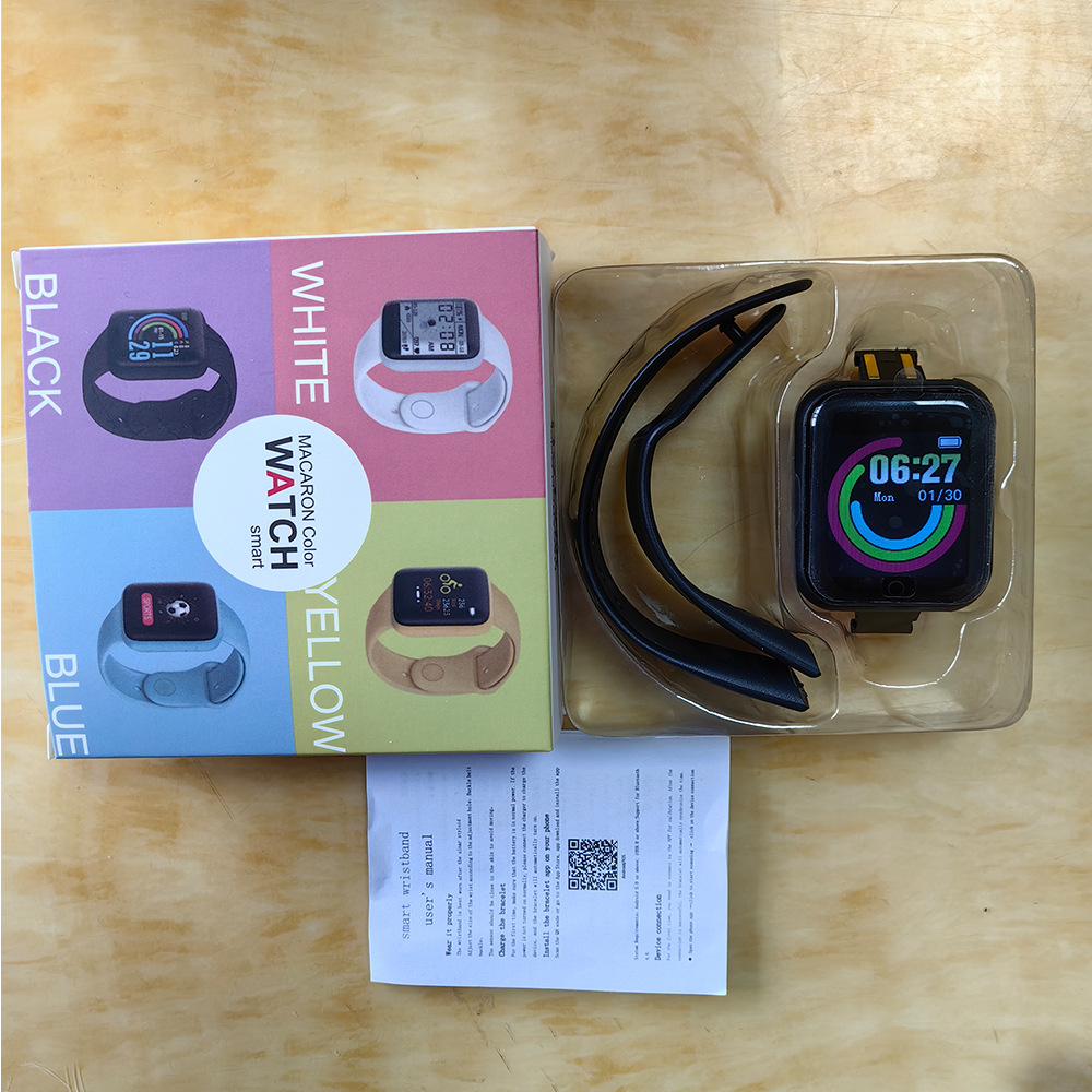 D20 reloj inteligente ritmo cardíaco sangre oxígeno presión arterial detección sueño análisis información push Y68 pulsera en stock y entrega rápida