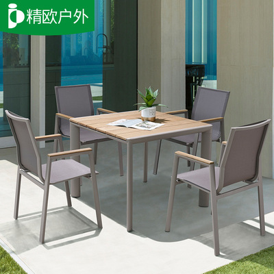 outdoors Wicker chair Three household balcony leisure time Tables and chairs outdoor Terrace courtyard Anticorrosive wood chair suit