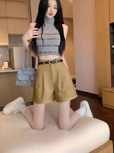 Stylish and Firm Women's Summer Shorts 2025 New White A-line Wide-leg Pants Loose Casual Pants Pear-shaped Figure