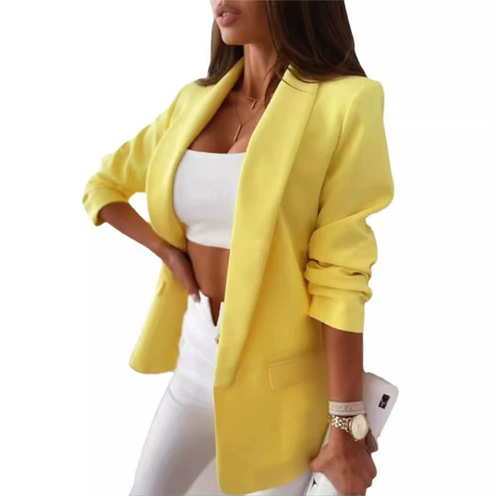 Кроссбор торговля? autumn solid long-sleeve, classic suit jacket, 2021 collection, European style