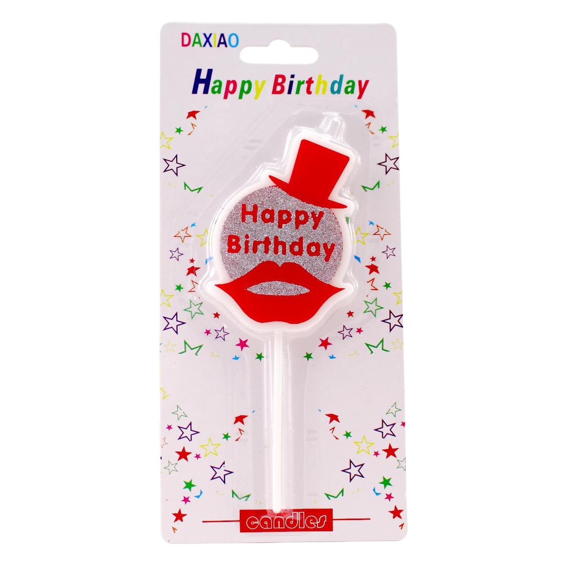 Día del Padre transfronterizo Glitter vela barba Sr. labios rojos diosa libre de humo pastel creativo vela de cumpleaños al por mayor