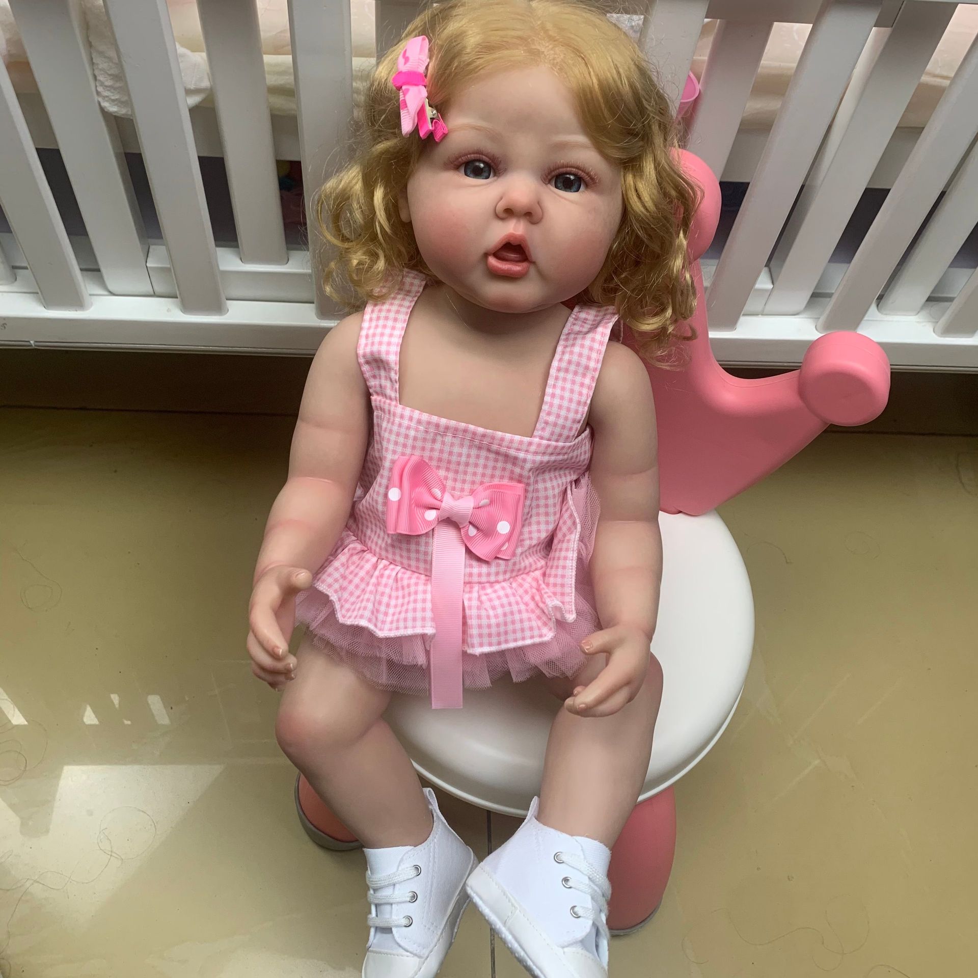 BZDOLL 55cm Reborn Baby Full Glue Doll Girl Toddler Cross-border Children's Day Toy Birthday Gift