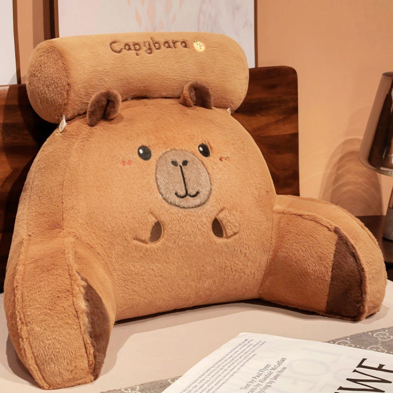 Capibala piel de conejo multifuncional cintura cojín de cama bolsa suave cojín de oficina cojín de cintura cojín de cama guinea pig