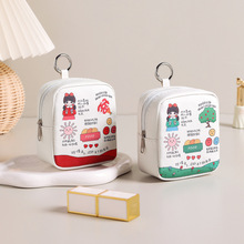 卡通学生零钱包皮革小挂包大容量口红包拉链零钱包跨境印花收纳包