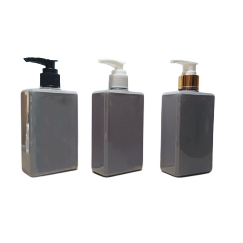PET flat square plastic bottle cosmetic bottle 250g 300g shampoo shower gel bottle transparent packaging bottle