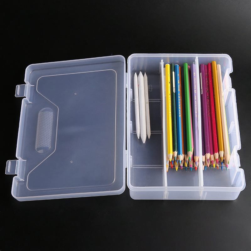 透明塑料鉛筆盒素描套裝多功能美術繪畫儲物盒鉛筆盒多功能塑料盒
