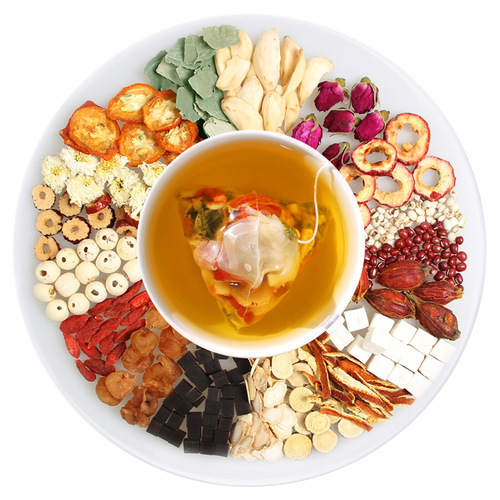 Qiao Yun Tang Eighteen-flavored Goddess Tea 240g/box, Triangle Tea Pack, Longan, Red Date, Goji Berry, Eel Collagen, Ginseng for Women