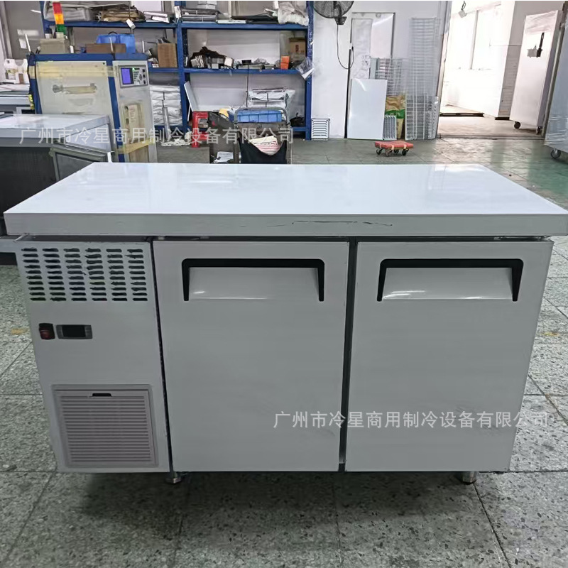 Double-Door Variable Frequency Energy-Saving Commercial Air-Cooled Stainless Steel Workbench Refrigerator Under-Counter Refrigeration and Freezing Operating Table Refrigerator