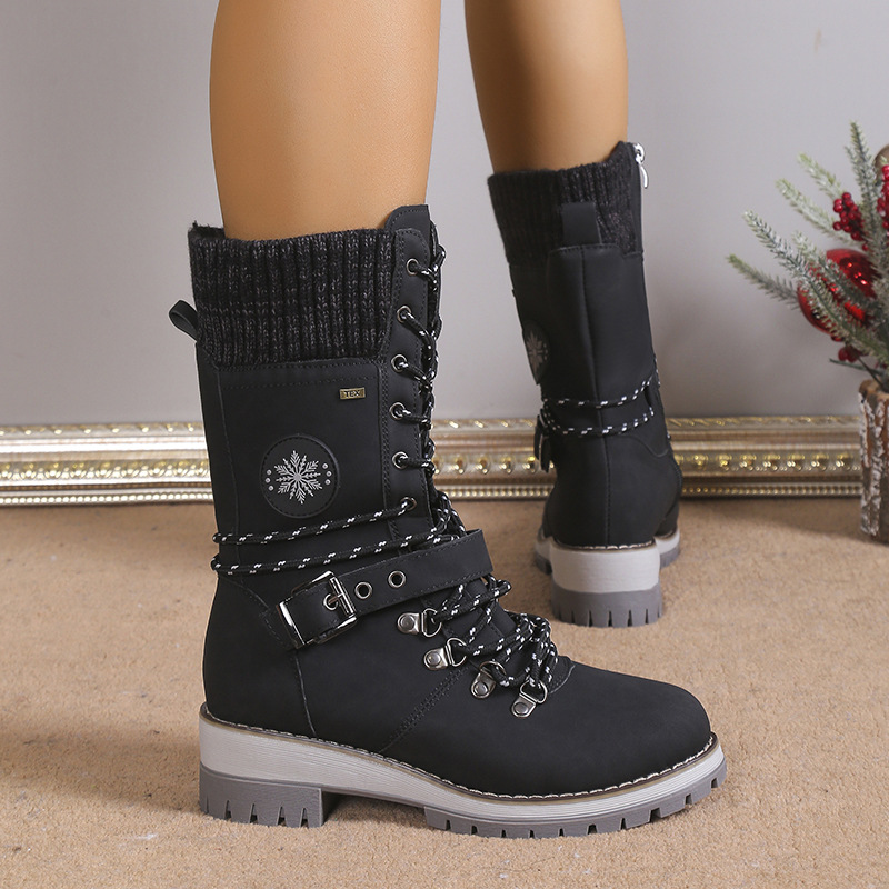 Women's Shoes women's snow boots winter new fur integrated women's shoes thickened warm cotton shoes high snow boots_voghion.com