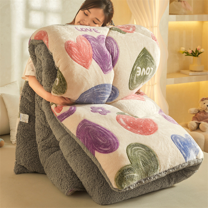 新款羊羔绒被子雪花绒冬被加厚羽丝绒被芯棉被单人学生丝绵被双人