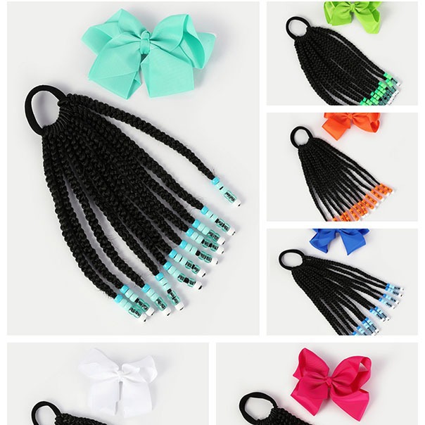 Cauda de caballo para niños africanos amazonas africanos accesorios de arco cauda de caballo pelucas negras al por mayor