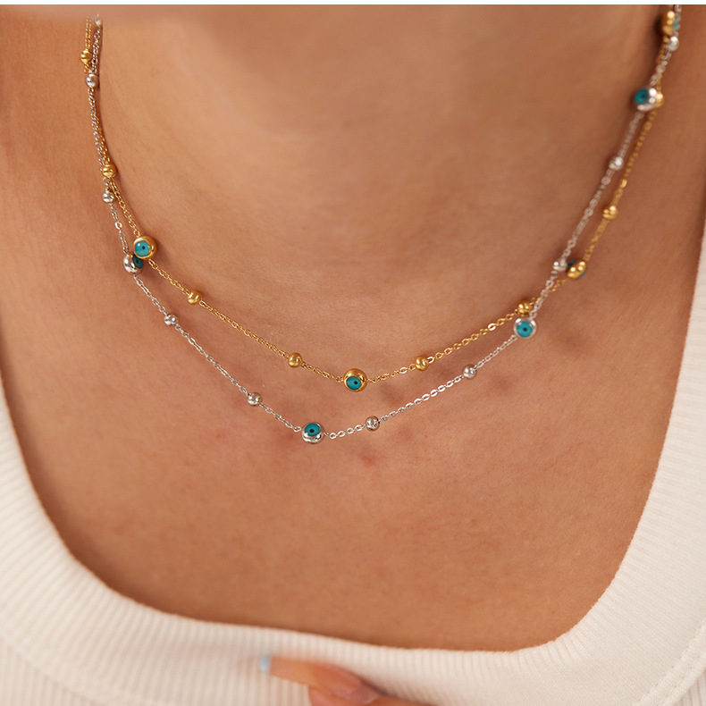 304 Stainless Steel Pendant Material Artificial Pearls, Rhinestones, Zircon Inlay Material PVD Coated 18K Gold Real Gold Plated Geometric 304 Stainless Steel IG Style Korean Style Waterproof Non Tarnish 304 Stainless Steel Necklace