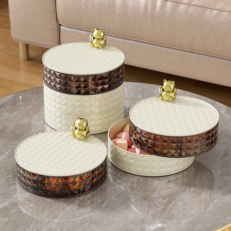 Caja de caramelos de mesa de café en la Sala de estar familiar, bocadillos de caramelos ligeros de lujo de alta gama, platos de bocadillos, almacenamiento de nueces, cajas de frutas secas