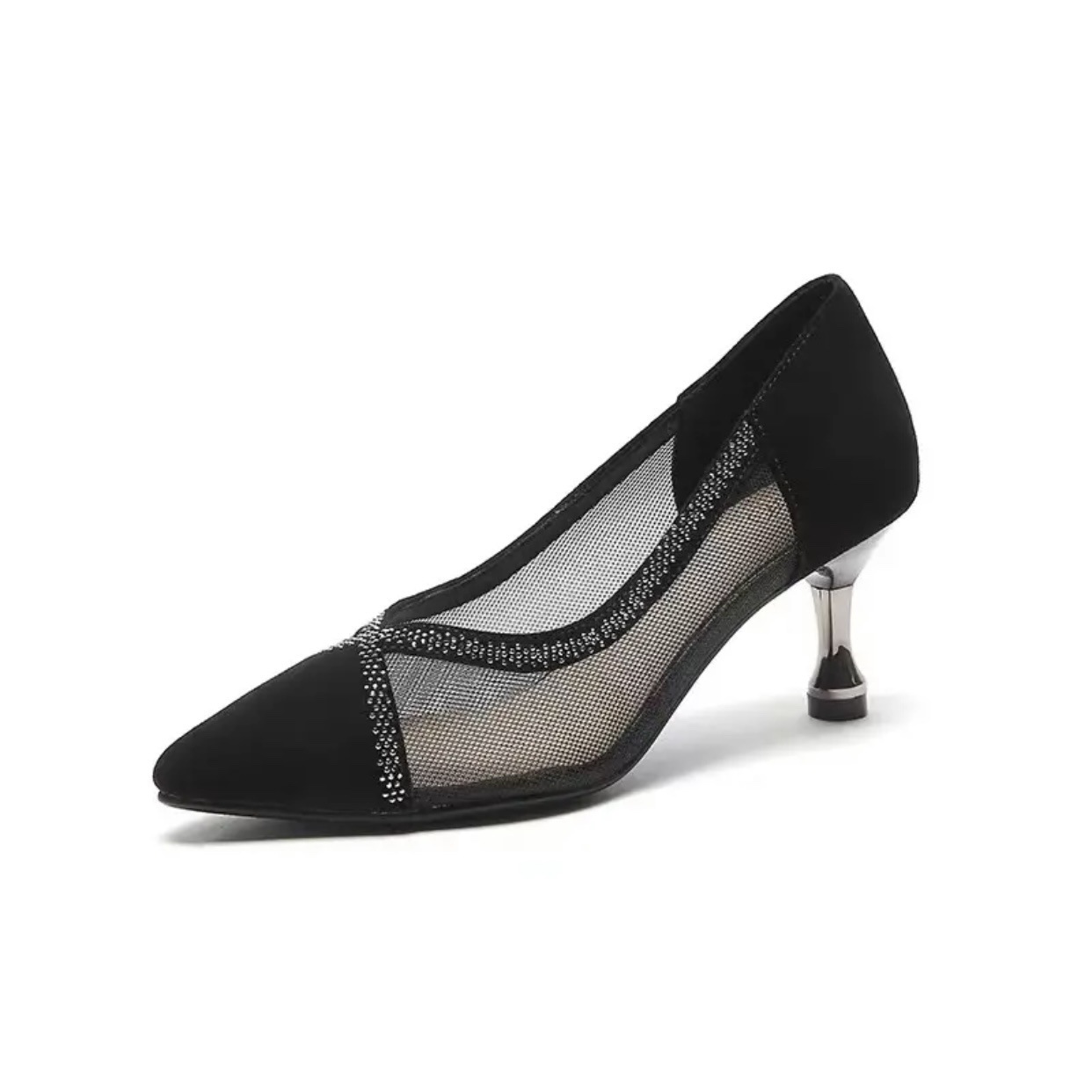 블랙 얇은 발 뒤꿈치 5cm