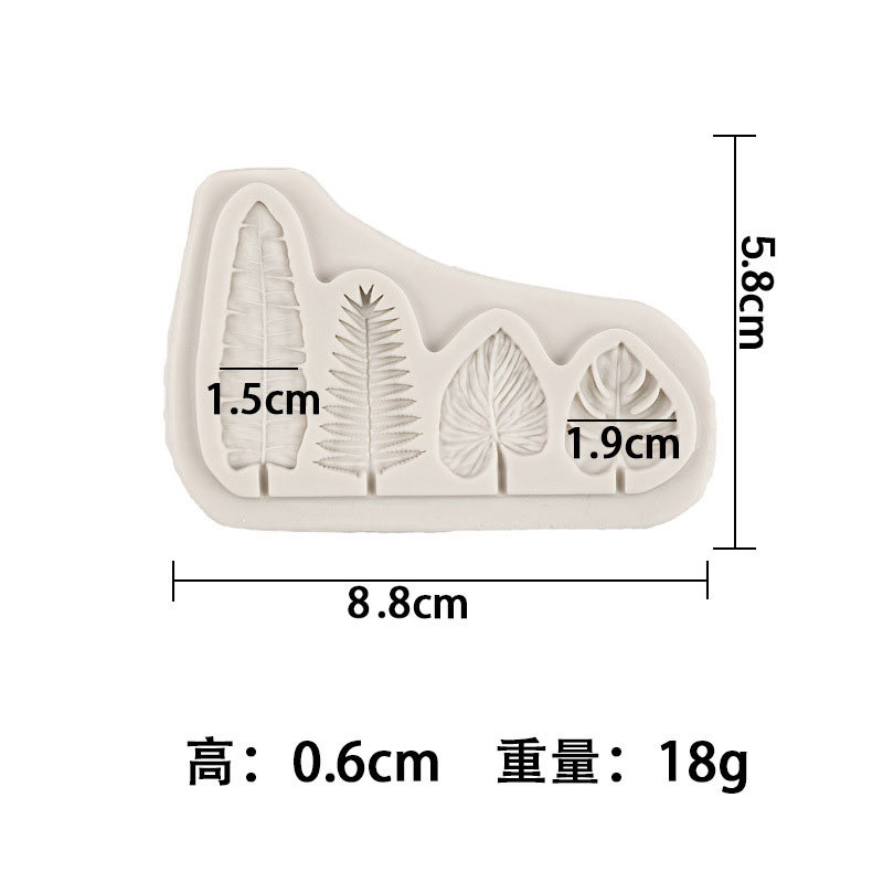 Hojas artificiales de silicona molde para hornear pastel decoración Fondant chocolate ritmo seco