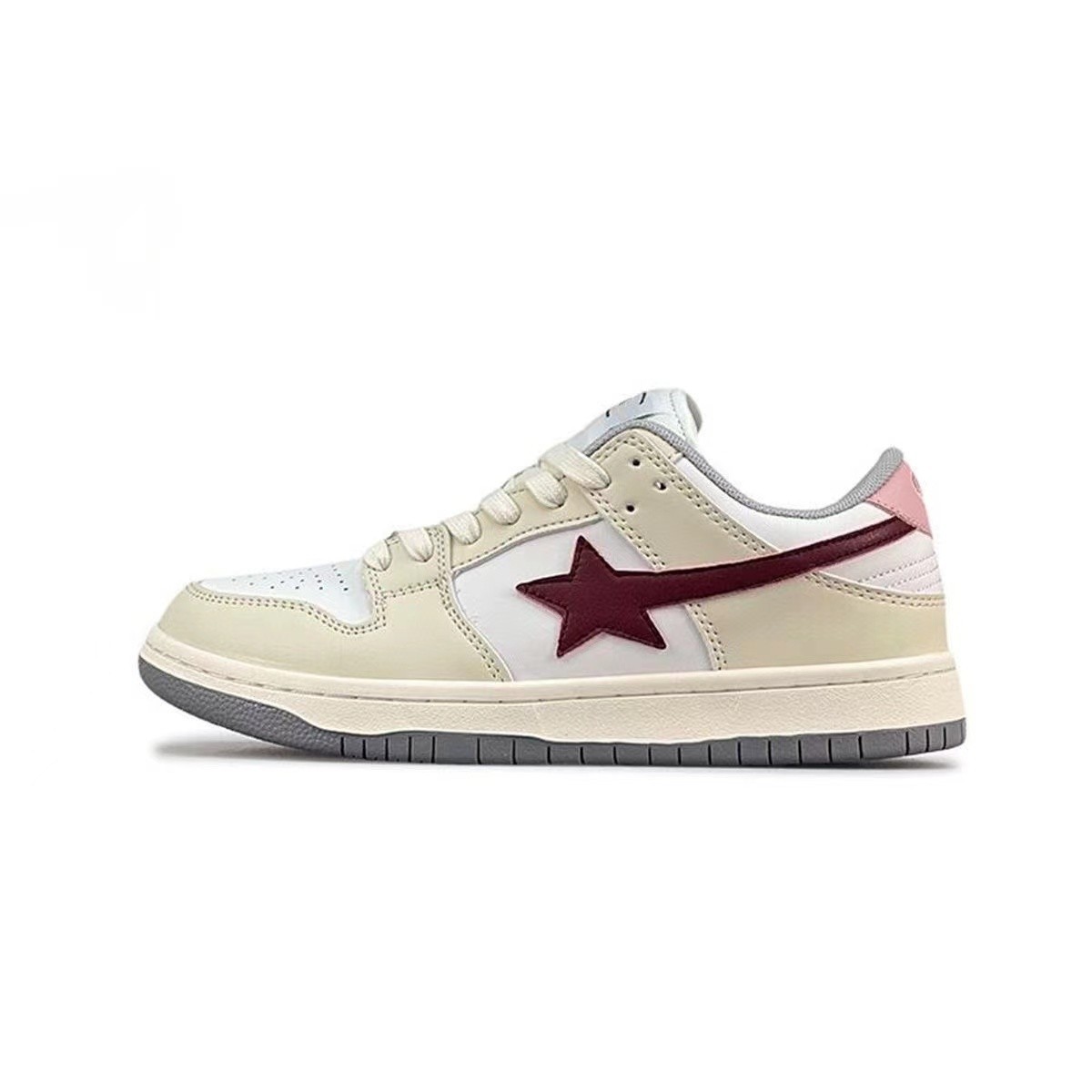 Women's Star Pattern White Running Shoes Versatile Flat Trainers_voghion.com