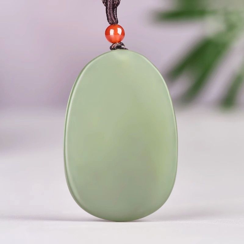 Mặt dây chuyền ngọc Hetian tự nhiên hình Quán Thế Âm Bồ Tát cao cấp — Vận chuyển may mắn, Hộp quà chứng nhận dây đôi Quán Thế Âm Bồ tát Ngọc Bồ tát
