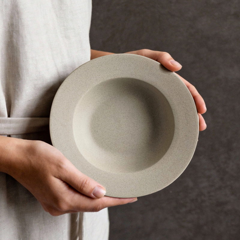 High-Temperature Clay Rustic Ceramic Plates for Home and Commercial Use, Straw Hat Plates, Western-Style Plates, Pasta Plates, French Soup Plates, Soup Bowls, Salad Bowls
