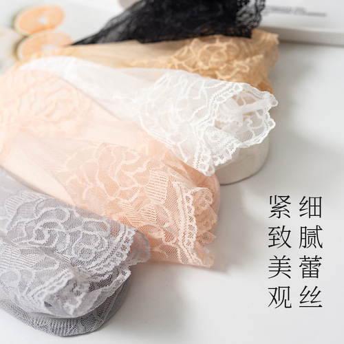 New Zhongtong Cotton Sole Lace Edge Floral Edge Short Socks, Net Socks Non-Slip Ship Socks Invisible Socks Wholesale and Distribution Wazi