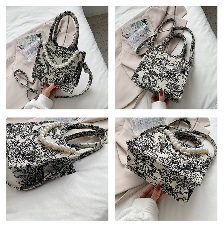 275g Weight Canvas Lining Material Open Closure Type Single Shoulder Strap Strap Type Messenger Bag Bags Type Shopping Occasion Canvas Material Solid Color Pattern All Seasons Season Women's Gender Vintage Style Style Square Shape Black Color Medium Size Large-capacit Canvas Bag College Students Tote Bag 5
