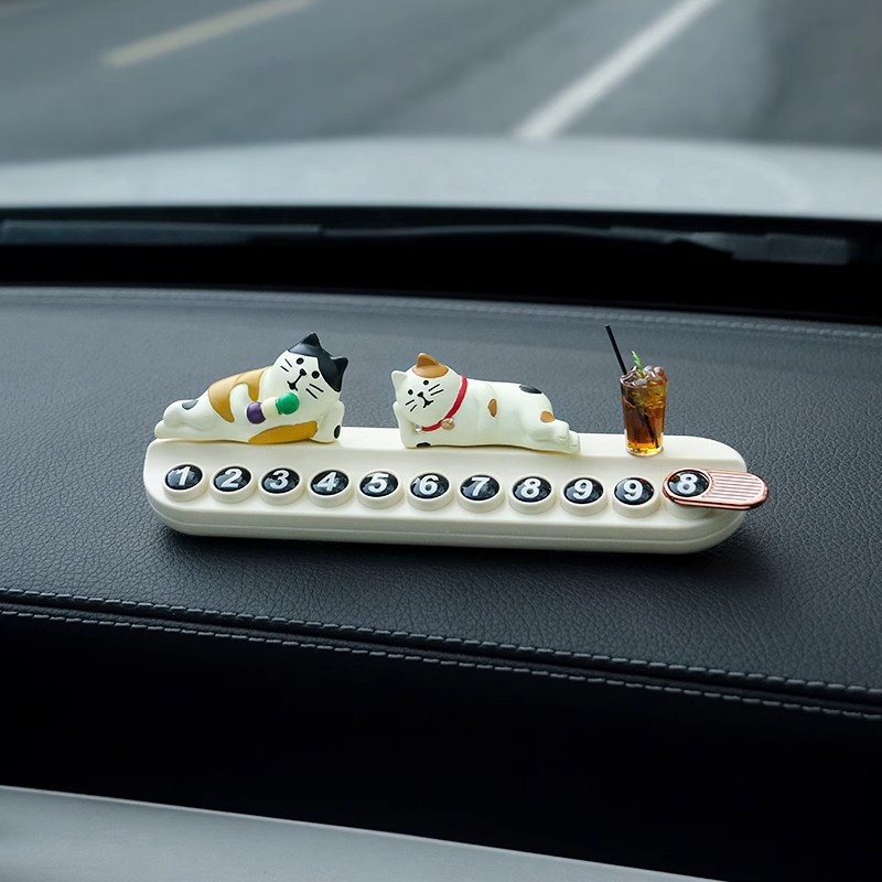 Tarjeta de estacionamiento temporal del automóvil, placa de matrícula, automóvil, teléfono móvil, niña creativa del automóvil, decoración del automóvil