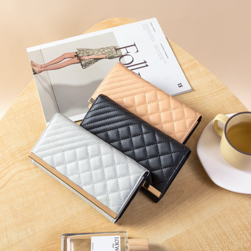2025 Korean Style Wallet Classic Chanel-Inspired Women's Wallet Embroidered Multi-Card Slot Zipper Pouch Long Clutch Bag 2025 Korean Style Wallet Classic Chanel-Inspired Women's Wallet Embroidered Multi-Card Slot Zipper Pouch Long Clutch Bag