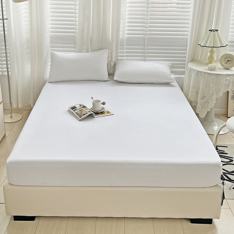 Cross-border pure color waterproof diaper bed sheet single hotel mattress protector Simmons bed cover dustproof bed sheet wholesale