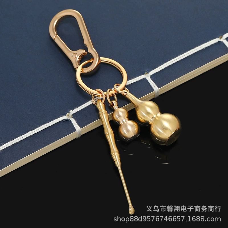 Прямая поставка с фабрики счастливый латунный брелок из тыквы кулон зубочистка Ушная ложка горячие продажи украшения автомобильный брелок