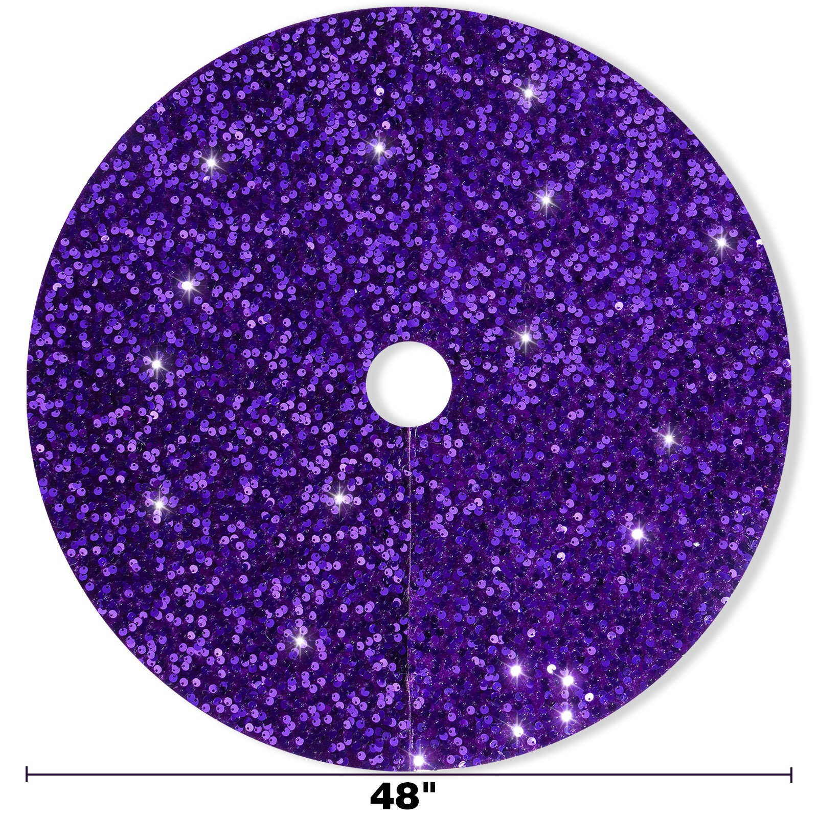 Halloween transfronterizo de alta calidad brillante falda de árbol delantal púrpura creativo de vacaciones de atmósfera accesorios de árbol decoración