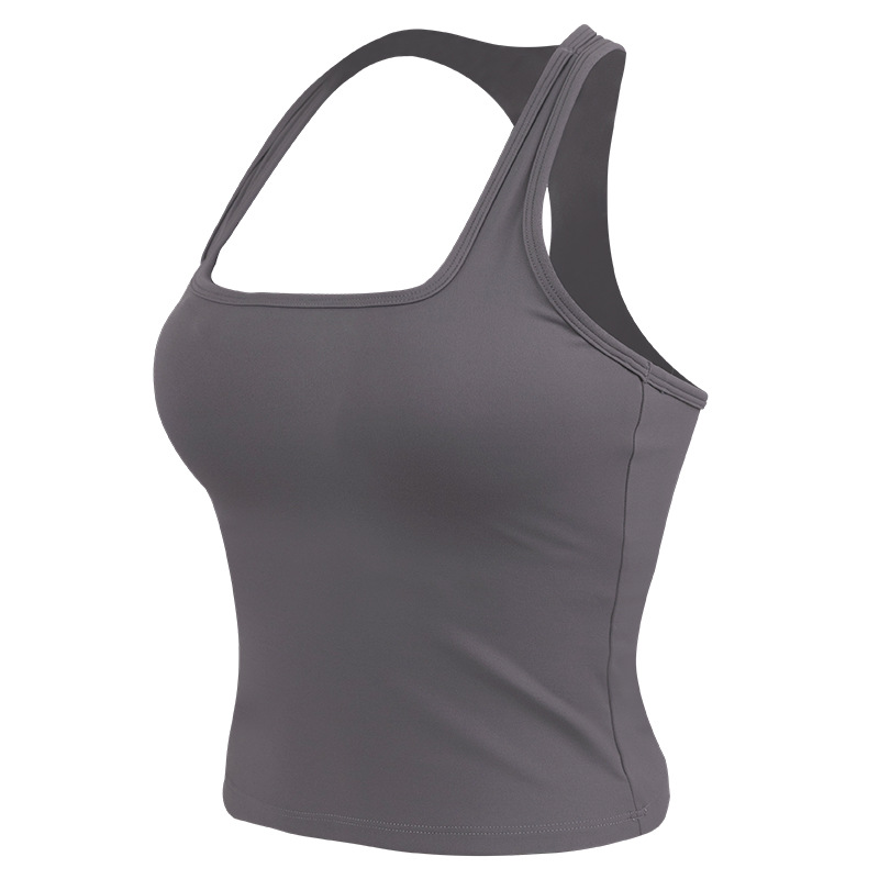 Quick-Drying Pilates Training Top Summer I-Shaped Beautiful Straps Chest Pad Yoga Vest