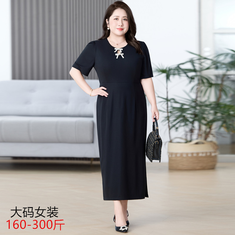 Plus Size Women's Chinese Style Improved Cheongsam Dress Women's Summer 2025 New Style Youthful and Fashionable Black Skirt 8637 Plus Size Women's Chinese Style Improved Cheongsam Dress Women's Summer 2025 New Style Youthful and Fashionable Black Skirt 8637