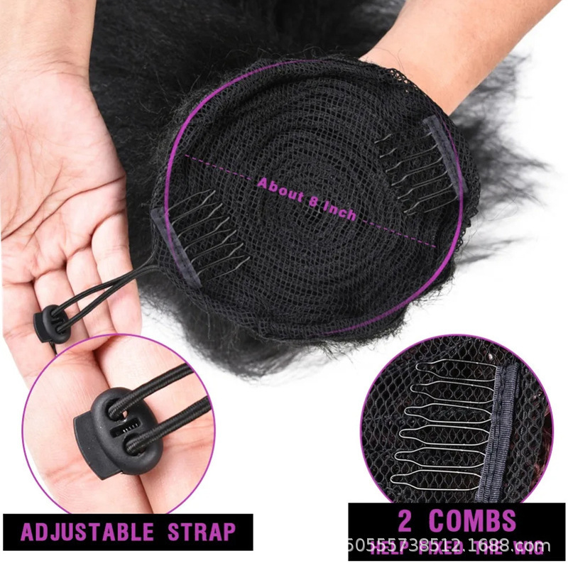 Extensión de Cola de Caballo con Cordón de Fibra de Alta Temperatura Resistente al Calor para Mujeres image 4