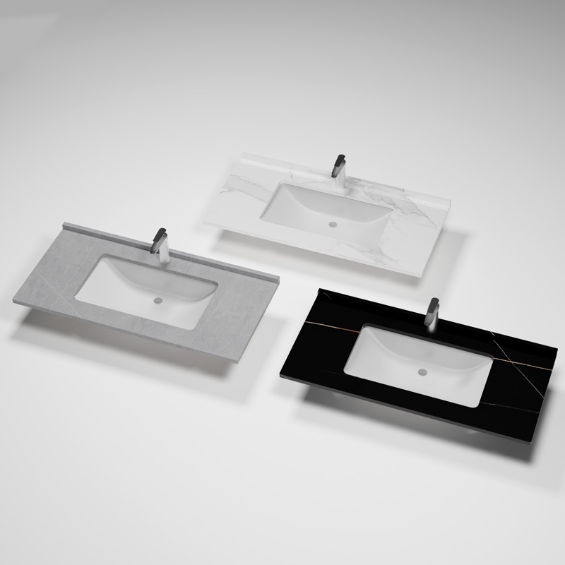 Engrosado espacio de aluminio baño gabinete combinación inodoro de cerámica cuenca integrada mesa de lavado lavabo gabinete