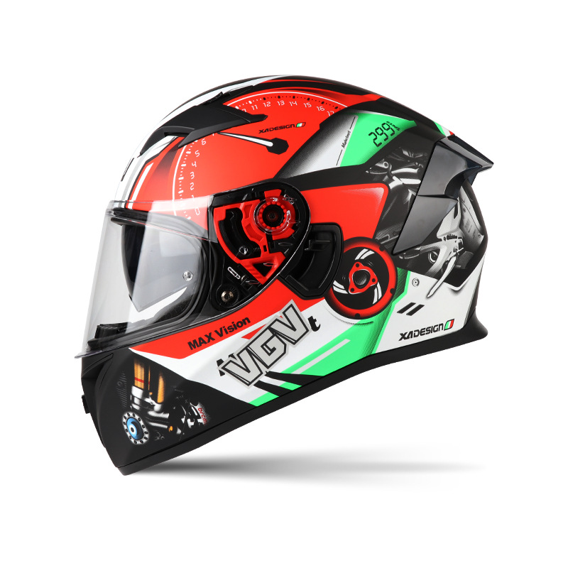 [En stock] Casco de motocicleta certificado 3c Casco completo para hombre Casco de seguridad de motocicleta de cuatro estaciones de doble lente de invierno