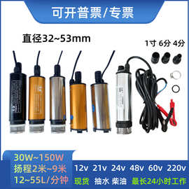 天麦抽水泵48v加油泵直流24v电动抽油泵220v抽水机12v小型潜水泵