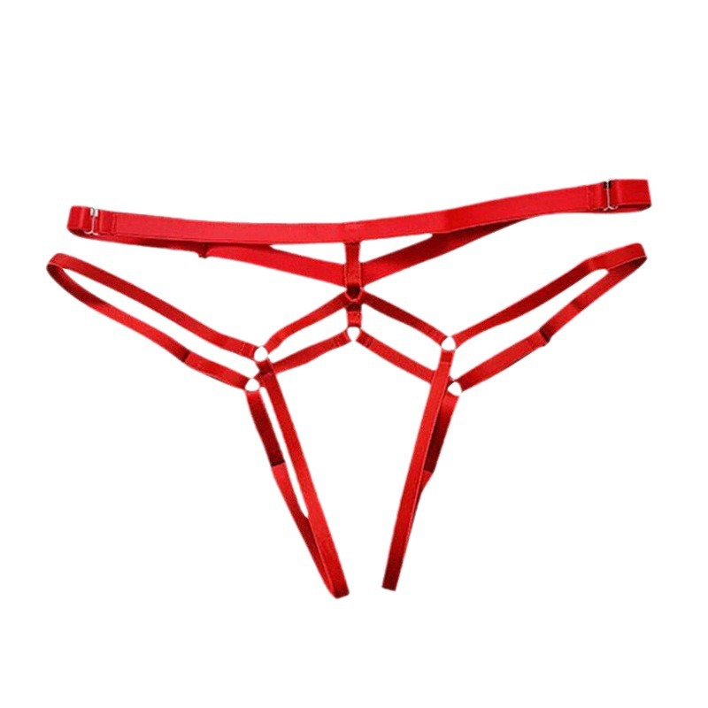 Ventas transfronterizas de Europa y América del comercio Exterior ropa interior de gama abierta de las mujeres de la cadera transparente con cordones en forma de T pantalones multi-tamaño MM sexy