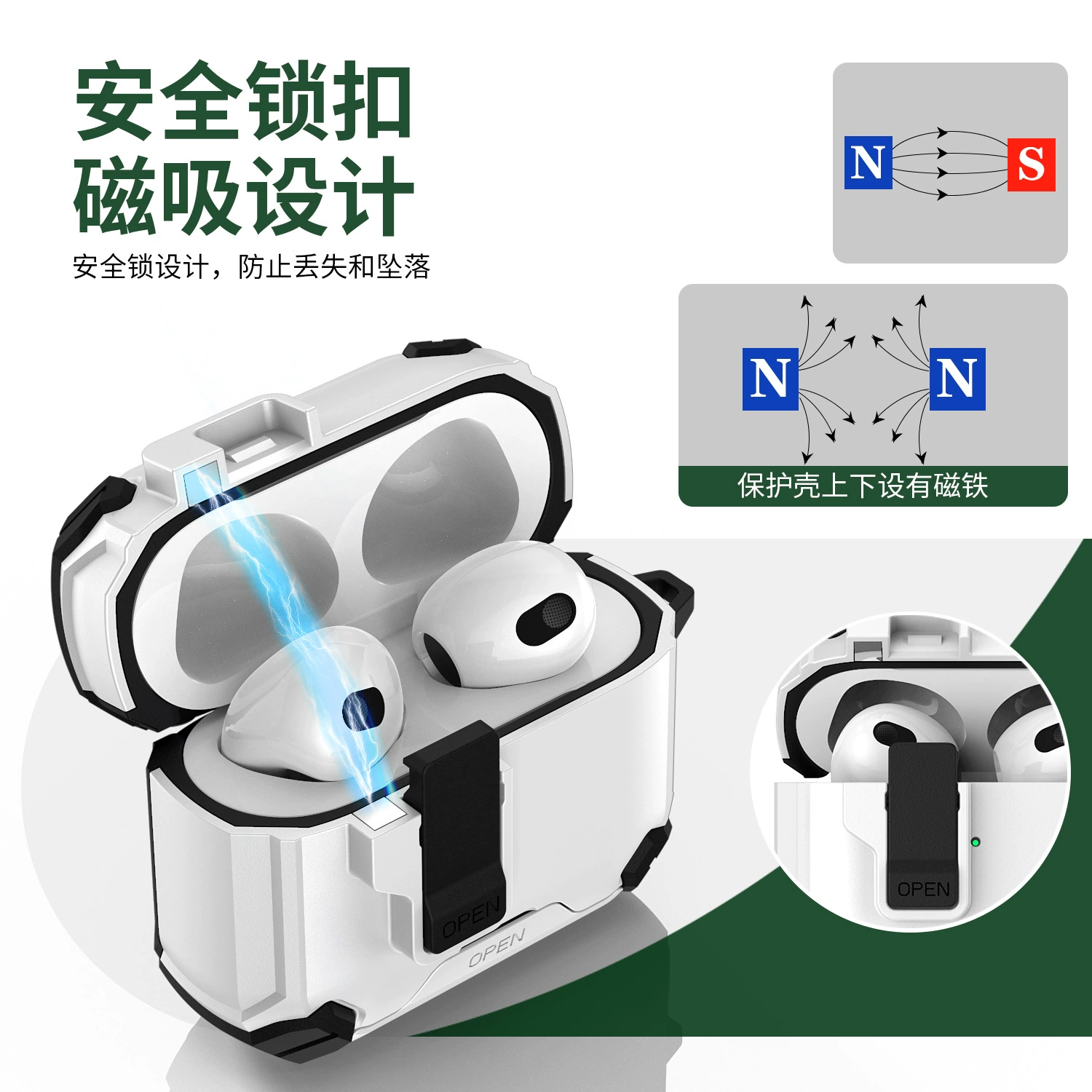 Новый защитный чехол для AirPods Pro 3 поколения/AirPods 4-го поколения, защитный чехол с подставкой для iPhone, эластичная крышка, чехол для наушников