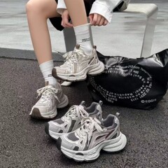 前言范2025早秋新款时尚老爹鞋百搭休闲鞋女鞋潮厚底增高系带圆头
