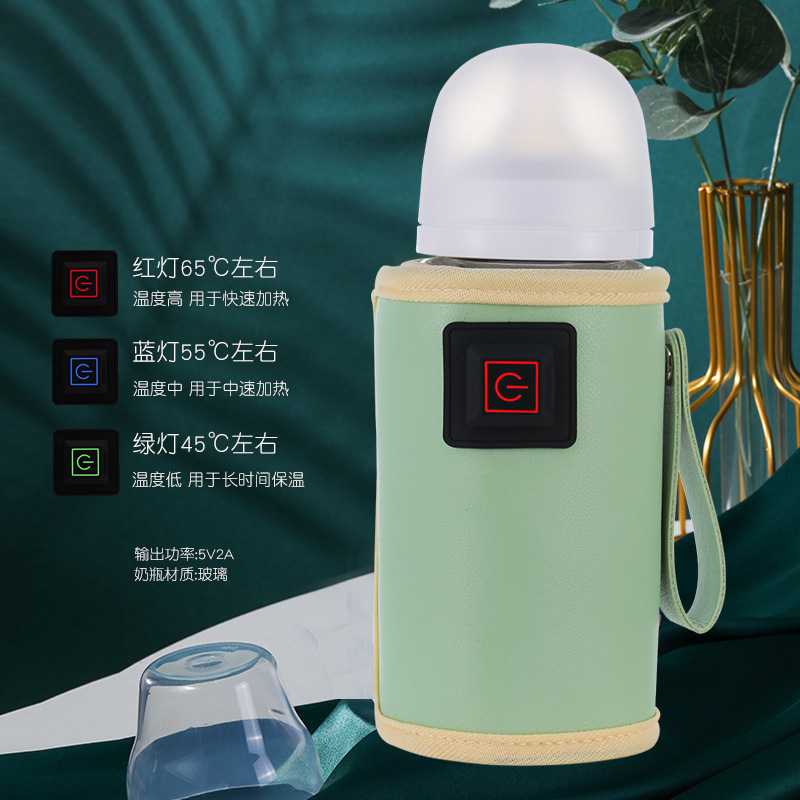 Funda térmica de biberón USB calefacción portátil al aire libre funda de leche caliente universal para niños salir a temperatura constante para calentar el artefacto de leche caliente