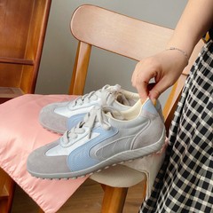 2025早秋新款复古休闲德训鞋女系轻便软底运动休闲鞋红色阿甘鞋