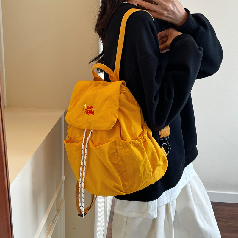 休闲轻便百搭女式双肩包2025新款出游旅行后背包帆布包迷你小书包|undefined